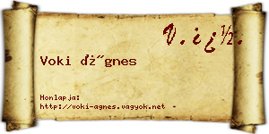 Voki Ágnes névjegykártya